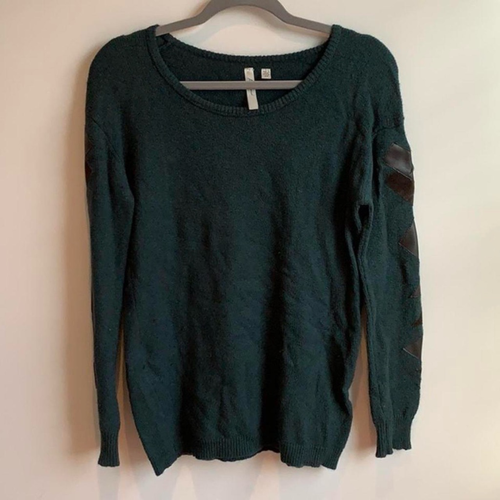 Dark Green Patchwork Sweater